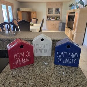 Rae Dunn Holiday Decor Red and White Rustic Tags